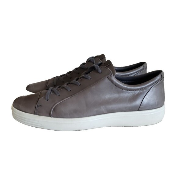 ECCO Soft 7 Shoes Men\'s Size 10.5 Gray Leather Comfort Lace Up Casual Sneakers main image 7
